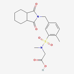 N-({5-[(1,3-dioxooctahydro-2H-isoindol-2-yl)methyl]-2-methylphenyl}sulfonyl)-N-methylglycine