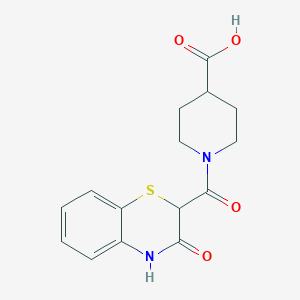 molecular formula C15H16N2O4S B7878553 1-[(3-oxo-3,4-dihydro-2H-1,4-benzothiazin-2-yl)carbonyl]piperidine-4-carboxylic acid 