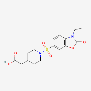 molecular formula C16H20N2O6S B7878557 {1-[(3-Ethyl-2-oxo-2,3-dihydro-1,3-benzoxazol-6-yl)sulfonyl]piperidin-4-yl}acetic acid 