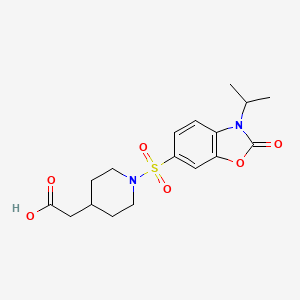 molecular formula C17H22N2O6S B7878562 {1-[(3-Isopropyl-2-oxo-2,3-dihydro-1,3-benzoxazol-6-yl)sulfonyl]piperidin-4-yl}acetic acid 