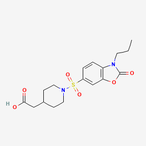 molecular formula C17H22N2O6S B7878566 {1-[(2-Oxo-3-propyl-2,3-dihydro-1,3-benzoxazol-6-yl)sulfonyl]piperidin-4-yl}acetic acid 