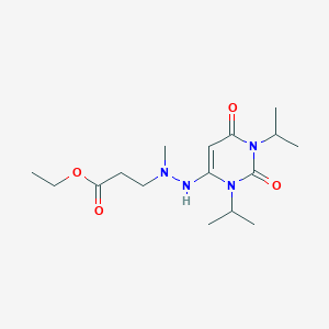 molecular formula C16H28N4O4 B7878613 Ethyl 3-[2-(1,3-diisopropyl-2,6-dioxo-1,2,3,6-tetrahydropyrimidin-4-yl)-1-methylhydrazino]propanoate 