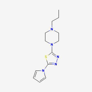 molecular formula C13H19N5S B7878691 1-propyl-4-[5-(1H-pyrrol-1-yl)-1,3,4-thiadiazol-2-yl]piperazine 