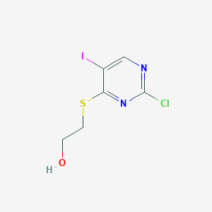molecular formula C6H6ClIN2OS B7878695 2-[(2-Chloro-5-iodopyrimidin-4-yl)thio]ethanol 