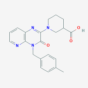 molecular formula C21H22N4O3 B7878729 1-[4-(4-Methylbenzyl)-3-oxo-3,4-dihydropyrido[2,3-b]pyrazin-2-yl]piperidine-3-carboxylic acid 