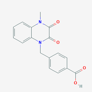 molecular formula C17H14N2O4 B7878737 4-[(4-methyl-2,3-dioxo-3,4-dihydroquinoxalin-1(2H)-yl)methyl]benzoic acid 