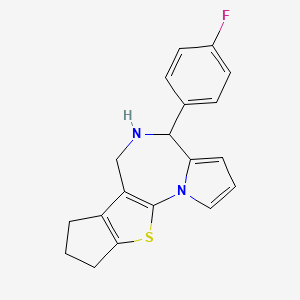 molecular formula C19H17FN2S B7878744 4-(4-fluorophenyl)-5,6,8,9-tetrahydro-4H,7H-cyclopenta[4,5]thieno[3,2-f]pyrrolo[1,2-a][1,4]diazepine 