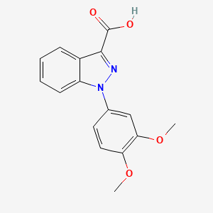 molecular formula C16H14N2O4 B7878748 1-(3,4-dimethoxyphenyl)-1H-indazole-3-carboxylic acid 