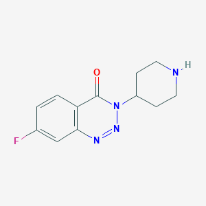 molecular formula C12H13FN4O B7878775 7-fluoro-3-piperidin-4-yl-1,2,3-benzotriazin-4(3H)-one 