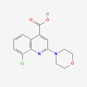 molecular formula C14H13ClN2O3 B7878791 8-Chloro-2-morpholin-4-ylquinoline-4-carboxylic acid 