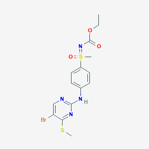 molecular formula C15H17BrN4O3S2 B7878794 Ethyl (4-{[5-bromo-4-(methylthio)pyrimidin-2-yl]amino}phenyl)(methyl)oxido-lambda-sulfanylidenecarbamate 