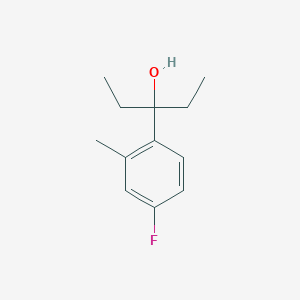 molecular formula C12H17FO B7878899 3-(4-Fluoro-2-methylphenyl)-3-pentanol 