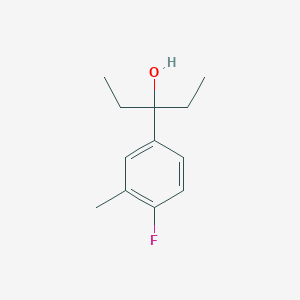 molecular formula C12H17FO B7878902 3-(4-Fluoro-3-methylphenyl)-3-pentanol 