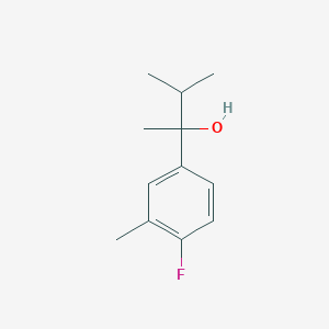 molecular formula C12H17FO B7878947 2-(4-Fluoro-3-methylphenyl)-3-methyl-butan-2-ol 