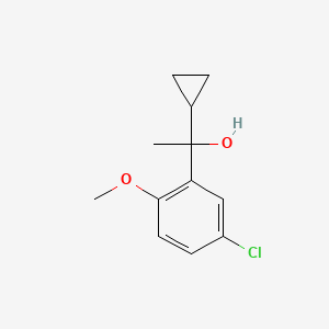 molecular formula C12H15ClO2 B7878951 1-(5-Chloro-2-methoxyphenyl)-1-cyclopropylethanol 
