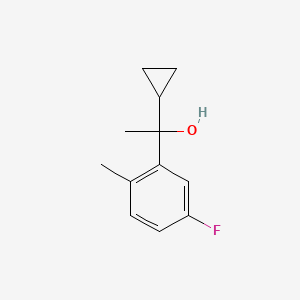 molecular formula C12H15FO B7878980 1-(3-Fluoro-6-methylphenyl)-1-cyclopropyl ethanol 