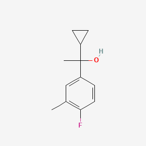 molecular formula C12H15FO B7878989 1-(4-Fluoro-3-methylphenyl)-1-cyclopropyl ethanol 