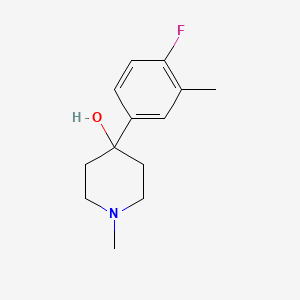 molecular formula C13H18FNO B7878999 4-(4-Fluoro-3-methylphenyl)-4-hydroxy-1-methylpiperidine 