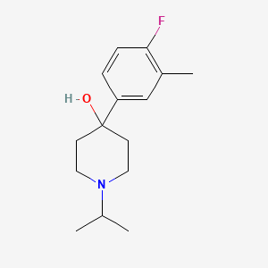 molecular formula C15H22FNO B7879017 4-(4-Fluoro-3-methylphenyl)-4-hydroxy-1-iso-propylpiperidine 