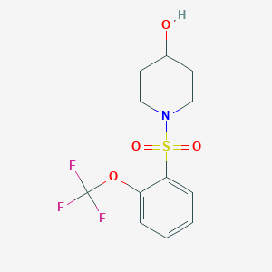 molecular formula C12H14F3NO4S B7879324 1-((2-(Trifluoromethoxy)phenyl)sulfonyl)piperidin-4-ol 
