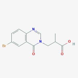 molecular formula C12H11BrN2O3 B7879350 3-(6-Bromo-4-oxoquinazolin-3(4H)-yl)-2-methylpropanoic acid 