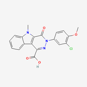 molecular formula C19H14ClN3O4 B7879356 3-(3-chloro-4-methoxyphenyl)-5-methyl-4-oxo-4,5-dihydro-3H-pyridazino[4,5-b]indole-1-carboxylic acid 