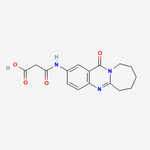 molecular formula C16H17N3O4 B7879358 3-Oxo-3-[(12-oxo-6,7,8,9,10,12-hexahydroazepino[2,1-b]quinazolin-2-yl)amino]propanoic acid 