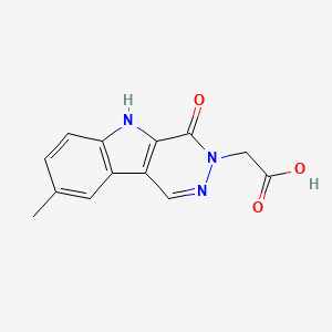 (8-methyl-4-oxo-4,5-dihydro-3H-pyridazino[4,5-b]indol-3-yl)acetic acid