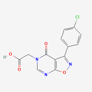 molecular formula C13H8ClN3O4 B7879388 [3-(4-chlorophenyl)-4-oxoisoxazolo[5,4-d]pyrimidin-5(4H)-yl]acetic acid 