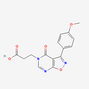 molecular formula C15H13N3O5 B7879417 3-[3-(4-methoxyphenyl)-4-oxoisoxazolo[5,4-d]pyrimidin-5(4H)-yl]propanoic acid 
