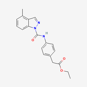 molecular formula C19H19N3O3 B7879442 ethyl (4-{[(4-methyl-1H-indazol-1-yl)carbonyl]amino}phenyl)acetate 