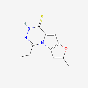 molecular formula C11H11N3OS B7879455 5-ethyl-2-methylfuro[2',3':4,5]pyrrolo[1,2-d][1,2,4]triazine-8(7H)-thione 