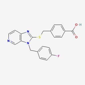 molecular formula C21H16FN3O2S B7879465 4-({[3-(4-fluorobenzyl)-3H-imidazo[4,5-c]pyridin-2-yl]thio}methyl)benzoic acid 