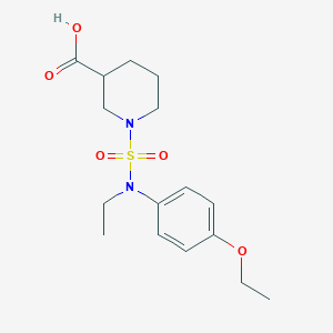 molecular formula C16H24N2O5S B7879468 1-{[(4-Ethoxyphenyl)(ethyl)amino]sulfonyl}piperidine-3-carboxylic acid 