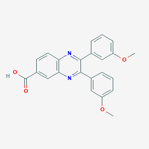 molecular formula C23H18N2O4 B7879470 2,3-Bis(3-methoxyphenyl)quinoxaline-6-carboxylic acid 