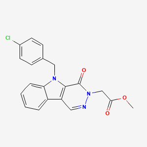 molecular formula C20H16ClN3O3 B7879511 methyl [5-(4-chlorobenzyl)-4-oxo-4,5-dihydro-3H-pyridazino[4,5-b]indol-3-yl]acetate 