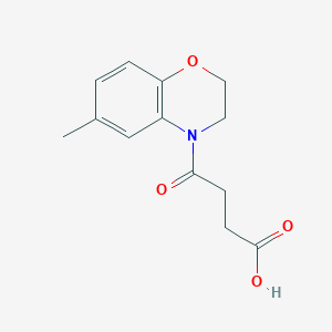 molecular formula C13H15NO4 B7879518 4-(6-methyl-2,3-dihydro-4H-1,4-benzoxazin-4-yl)-4-oxobutanoic acid 