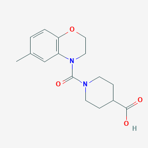 molecular formula C16H20N2O4 B7879524 1-[(6-methyl-2,3-dihydro-4H-1,4-benzoxazin-4-yl)carbonyl]piperidine-4-carboxylic acid 