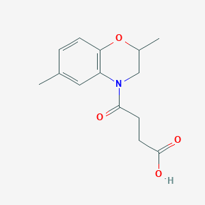 molecular formula C14H17NO4 B7879551 4-(2,6-dimethyl-2,3-dihydro-4H-1,4-benzoxazin-4-yl)-4-oxobutanoic acid 