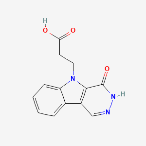 molecular formula C13H11N3O3 B7879557 3-(4-oxo-3,4-dihydro-5H-pyridazino[4,5-b]indol-5-yl)propanoic acid 