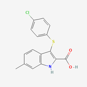 3-((4-Chlorophenyl)thio)-6-methyl-1H-indole-2-carboxylic acid