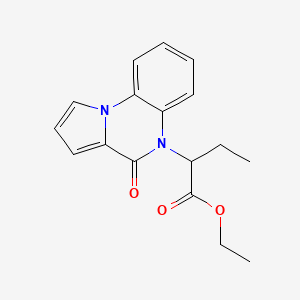 molecular formula C17H18N2O3 B7879588 ethyl 2-(4-oxopyrrolo[1,2-a]quinoxalin-5(4H)-yl)butanoate 