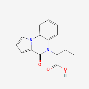 molecular formula C15H14N2O3 B7879592 2-(4-oxopyrrolo[1,2-a]quinoxalin-5(4H)-yl)butanoic acid 