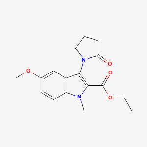 molecular formula C17H20N2O4 B7879620 ethyl 5-methoxy-1-methyl-3-(2-oxopyrrolidin-1-yl)-1H-indole-2-carboxylate 