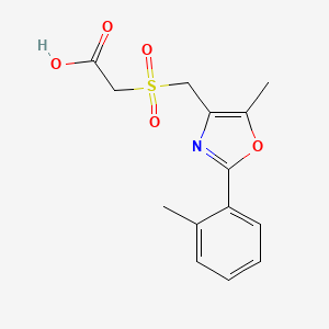 ({[5-Methyl-2-(2-methylphenyl)-1,3-oxazol-4-yl]methyl}sulfonyl)acetic acid