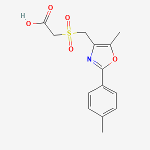 ({[5-Methyl-2-(4-methylphenyl)-1,3-oxazol-4-yl]methyl}sulfonyl)acetic acid