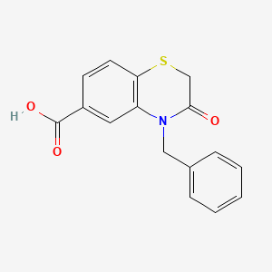 molecular formula C16H13NO3S B7879648 4-benzyl-3-oxo-3,4-dihydro-2H-1,4-benzothiazine-6-carboxylic acid 