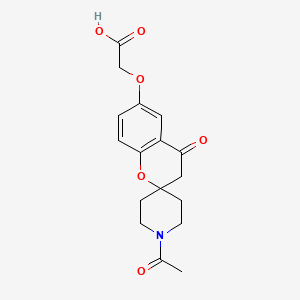 molecular formula C17H19NO6 B7879653 [(1'-Acetyl-4-oxo-3,4-dihydrospiro[chromene-2,4'-piperidin]-6-yl)oxy]acetic acid 