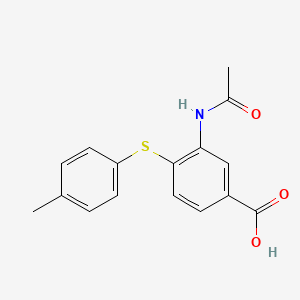 molecular formula C16H15NO3S B7879659 3-(Acetylamino)-4-[(4-methylphenyl)thio]benzoic acid 