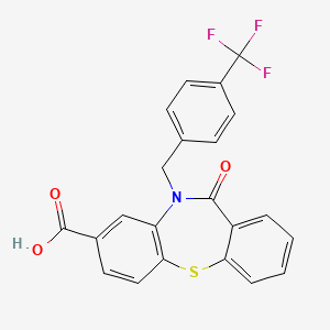 molecular formula C22H14F3NO3S B7879675 11-Oxo-10-[4-(trifluoromethyl)benzyl]-10,11-dihydrodibenzo[b,f][1,4]thiazepine-8-carboxylic acid 